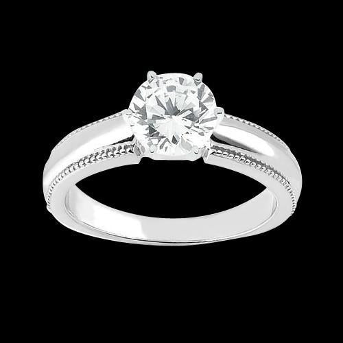 natural round diamond 1.01ct ring front view