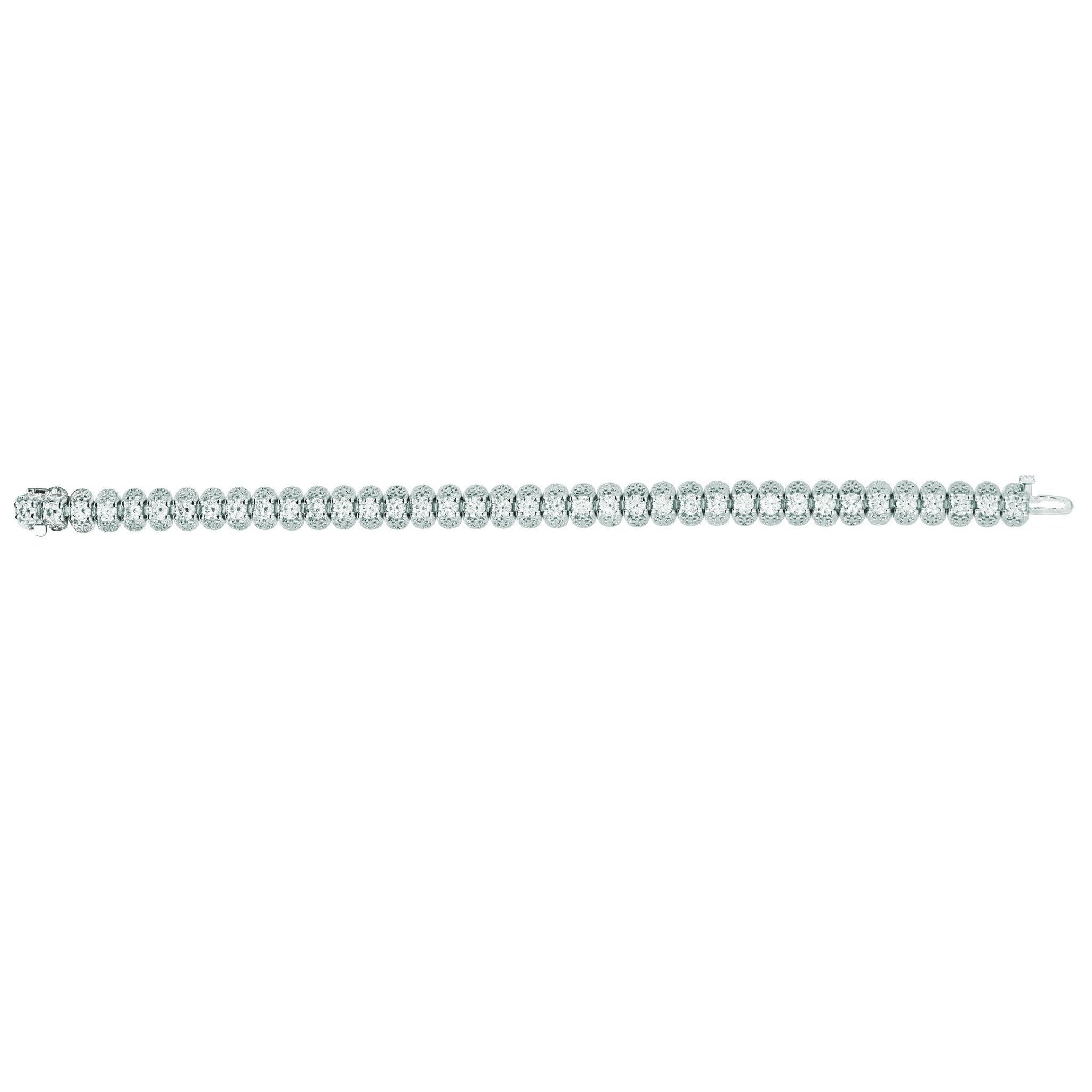 Genuine Diamond Tennis Bracelet 7.60 Carats 14K White Gold
