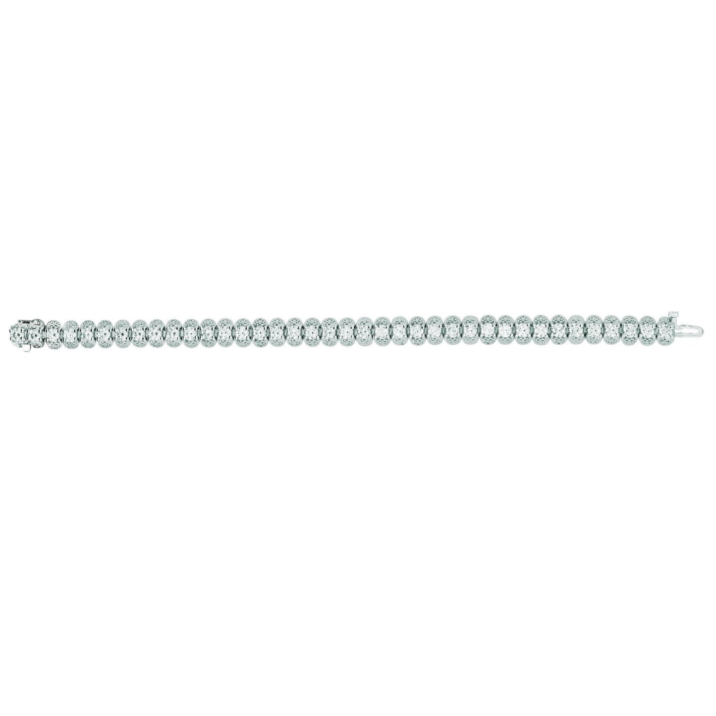 Genuine Diamond Tennis Bracelet 7.60 Carats 14K White Gold