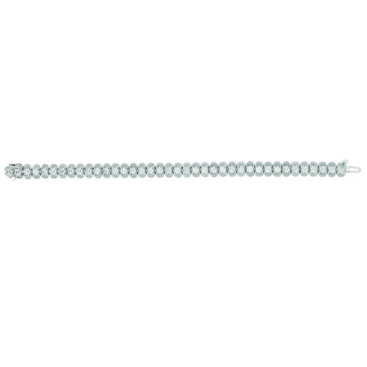 Genuine Diamond Tennis Bracelet 7.60 Carats 14K White Gold