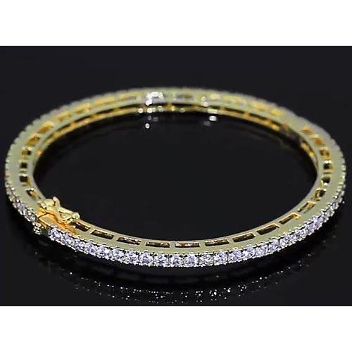 natural round diamond 4ct bracelet side angle