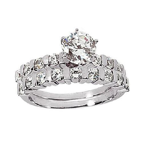Genuine Diamonds Engagement Band Set 1.70 Carats New