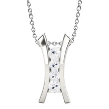Genuine Four Stone Round Old Miner Diamond Pendant With Chain 2 Carats Gold