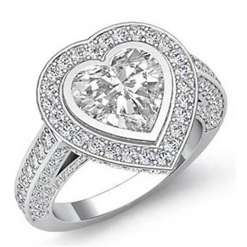 natural round diamond 6.35ct ring front view