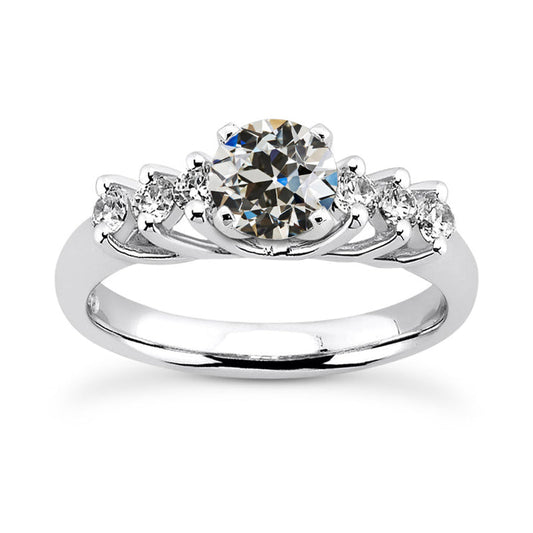 natural round diamond 3.50ct ring front view