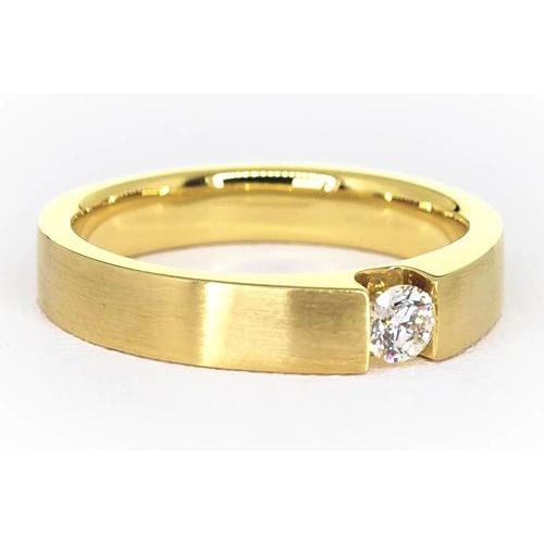 Genuine Men's Ring Yellow Gold 14K Tension Set