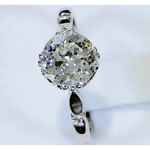 Genuine Old Miner Solitaire Diamond Ring Engagement 2.50 Carats Jewelry 14K