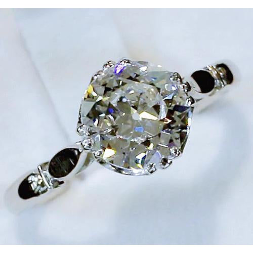 Genuine Old Miner Solitaire Diamond Ring Engagement 2.50 Carats Jewelry 14K