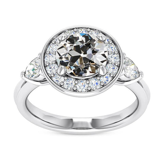 natural round diamond 6.50ct ring front view