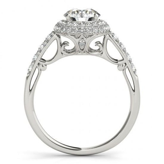natural round diamond 2.50ct ring side angle
