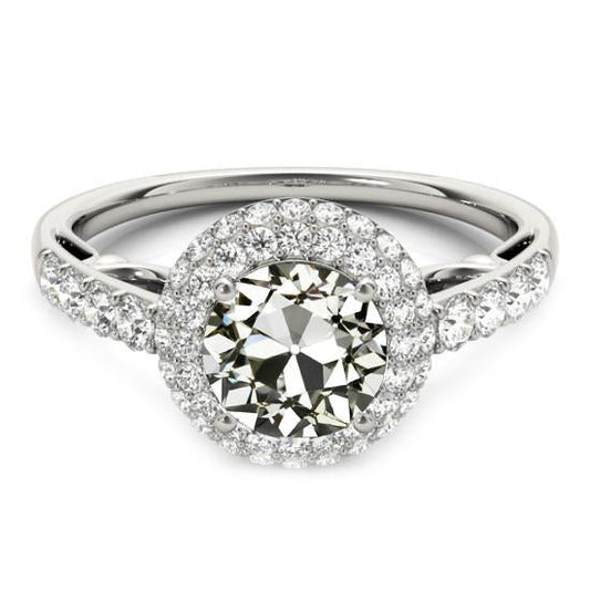 natural round diamond 5ct ring front view