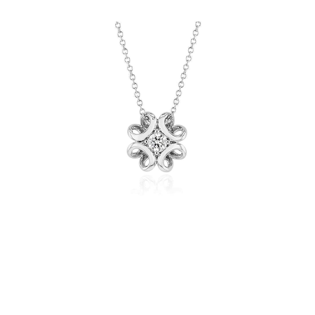 Genuine Round Diamond Pendant 1 Carat White Solid Gold 14K