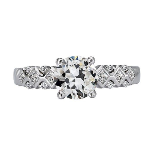 natural round diamond 3.50ct ring front view