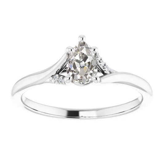 natural round diamond 2ct ring front view