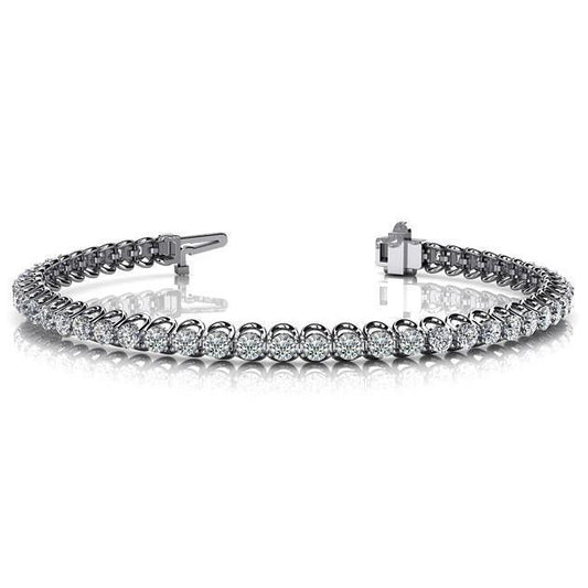 Genuine Sparkling 6.50 Carats Diamonds Tennis Bracelet New WG 14K