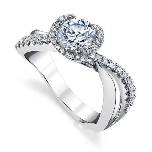 natural round diamond 1.75ct ring front view