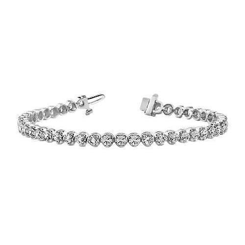Genuine Sparkling Round Diamond Women Tennis Bracelet 12 Carats Gold Jewelry
