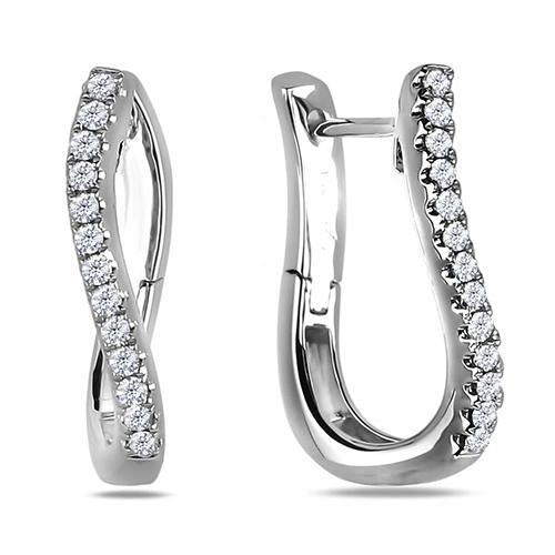 Women Natural Earth Mined Diamond Hoop Earring Solid White Gold Fine Jewellery 3.10 Carats