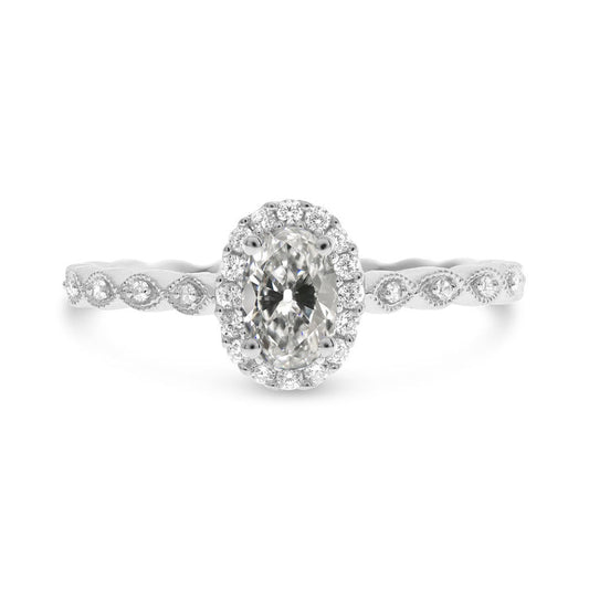 natural round diamond 3.50ct ring front view