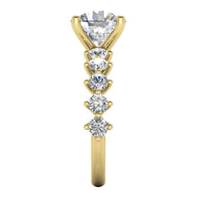 Genuine Round Diamond Ring With Accents Yellow Gold