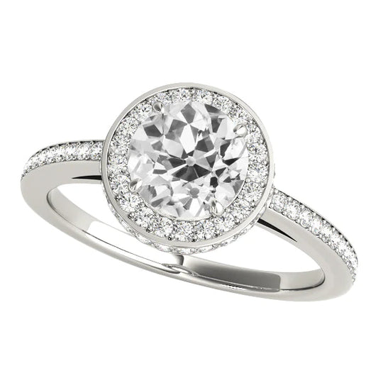 natural round diamond 5ct ring front view