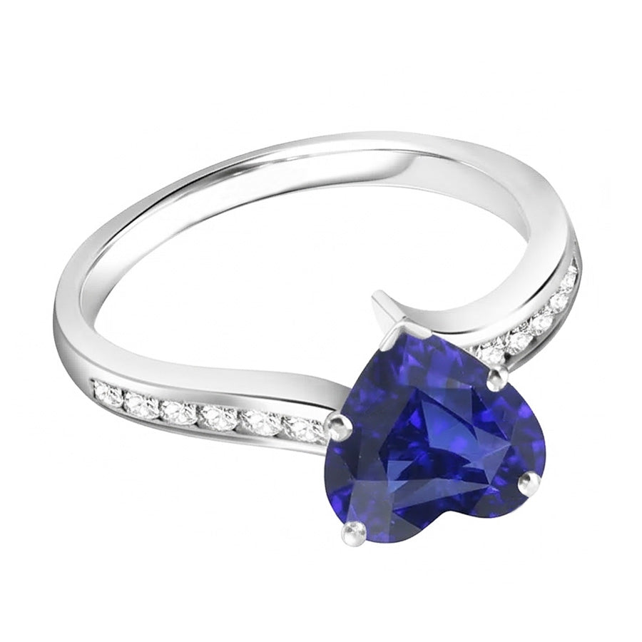 natural round sapphire 4ct ring top view