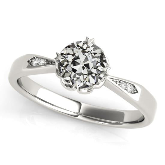 Gold Anniversary Ring Old Miner Natural Diamond Tapered Shank 2 Carats