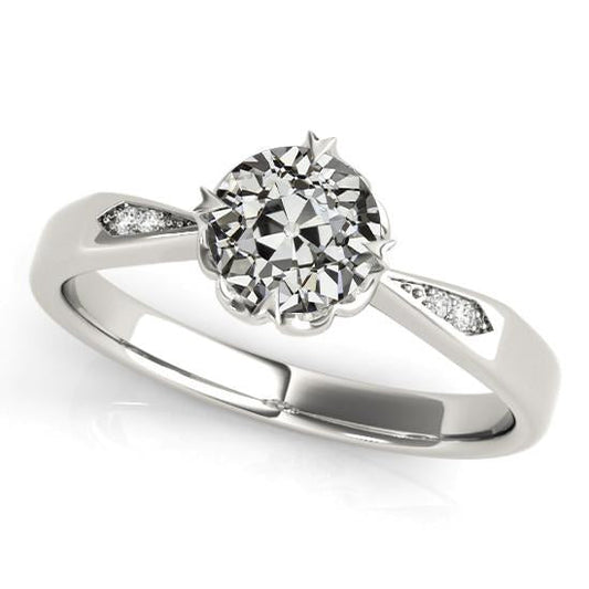 natural round diamond 2ct ring front view