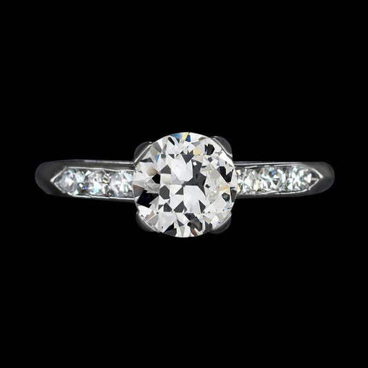 Gold Anniversary Ring Round Old Mine Cut Real Diamond 3 Carats Jewelry