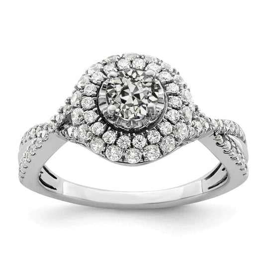 natural round diamond 3.50ct ring front view
