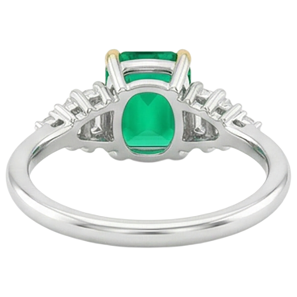 Handmade Colored Stone Ring 2 ct – back view
