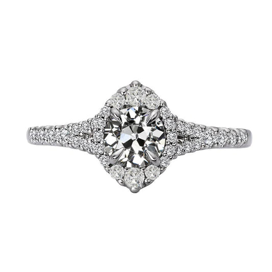 natural round diamond 4ct ring front view
