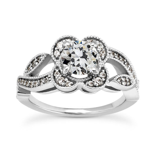 natural round diamond 3.50ct ring front view