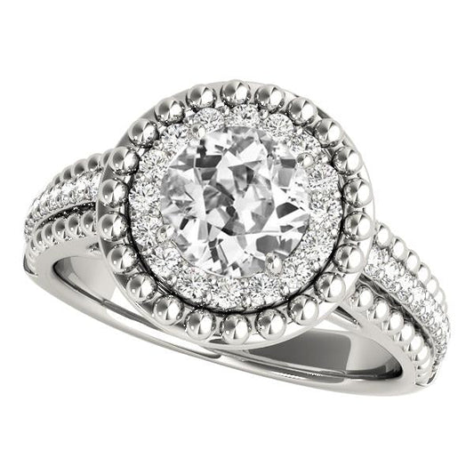 natural round diamond 5ct ring front view