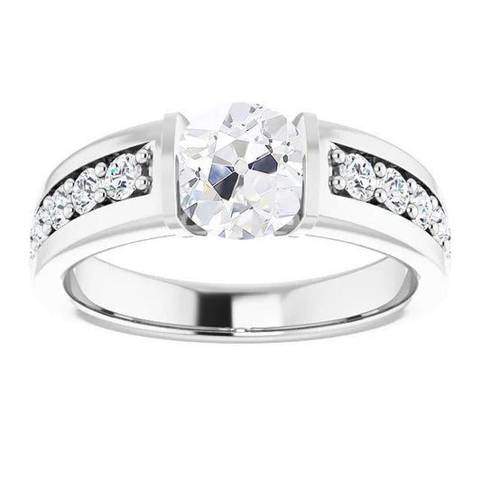 natural round diamond 4.25ct ring front view