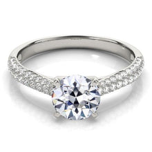 Gold Old Mine Cut Real Diamond Ring Double Row Pave Set Jewelry 4.50 Carats