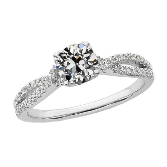 natural round diamond 3.50ct ring front view