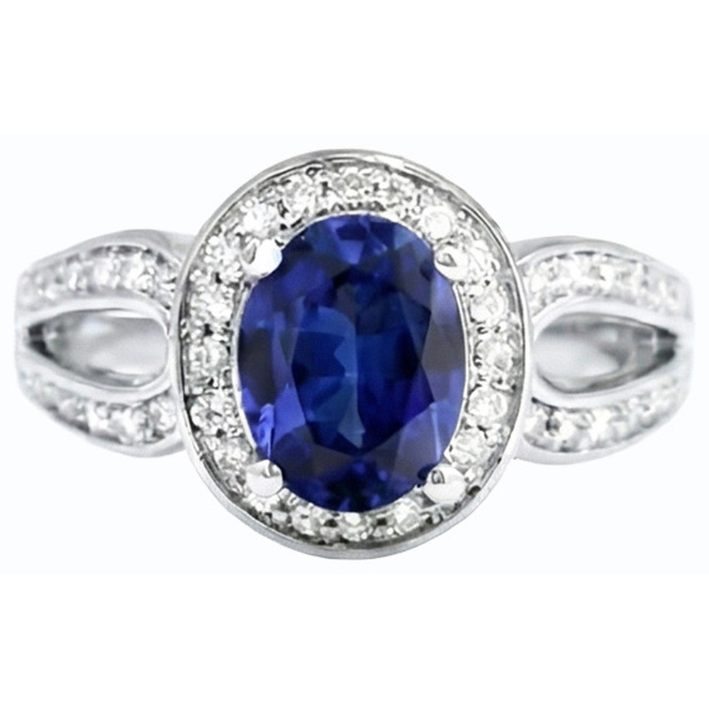 natural round sapphire 4ct ring profile view