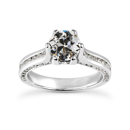 natural round diamond 4.50ct ring front view