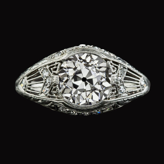 natural round diamond 4.25ct ring front view