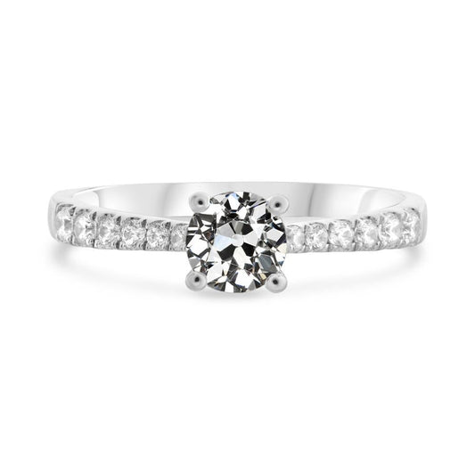 natural round diamond 3ct ring front view