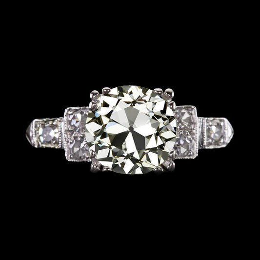 natural round diamond 3.75ct ring front view