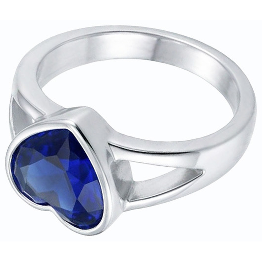 natural heart sapphire 3ct ring profile view