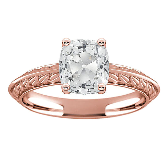 natural cushion diamond 3.75ct ring front view