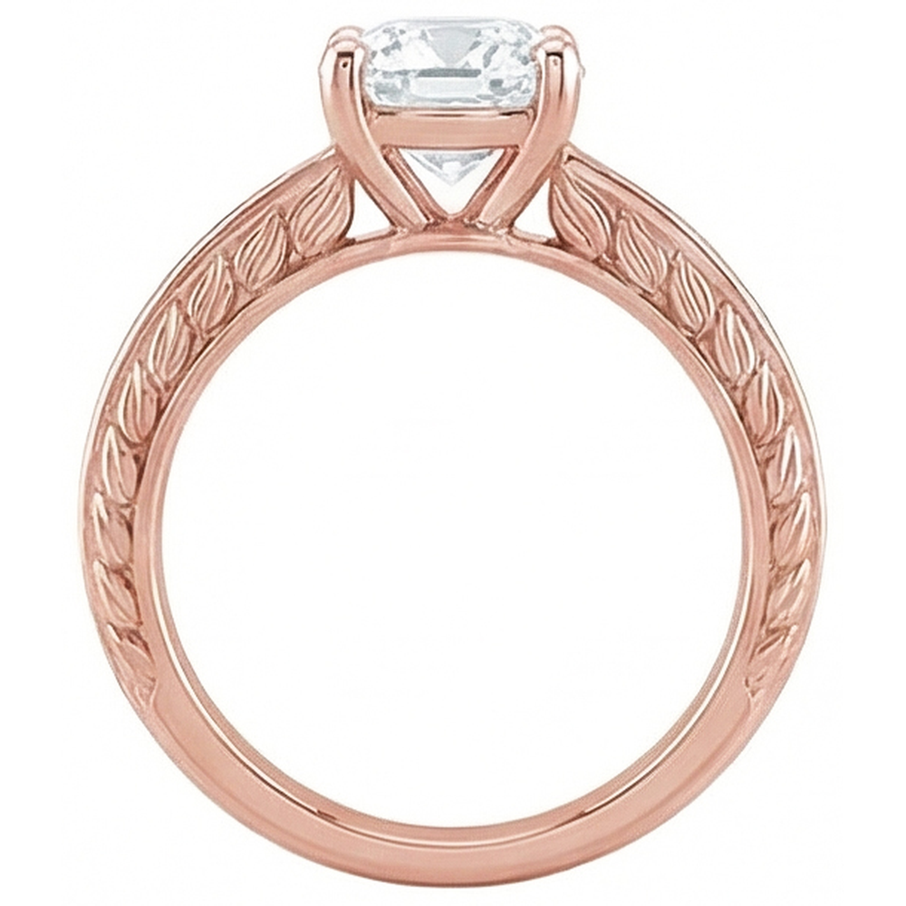 natural cushion diamond 3.75ct ring profile view