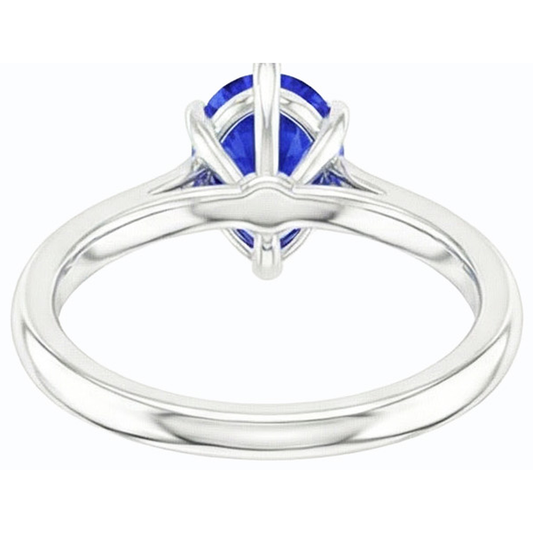 Gold Solitaire Pear Shaped Srilanka Sapphire Ring 1.50 Carats