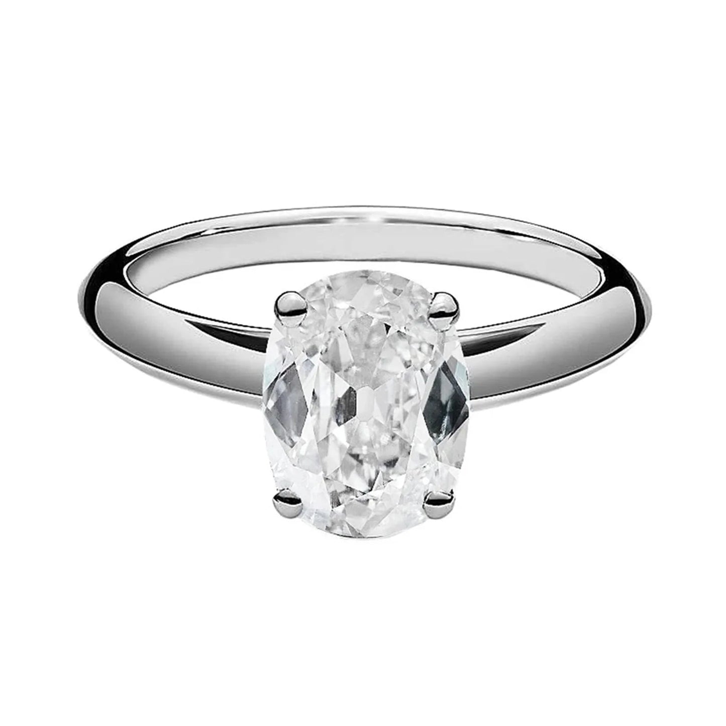 Gold Solitaire Ring Cushion Old Miner Genuine Diamond Jewelry 2.25 Carats