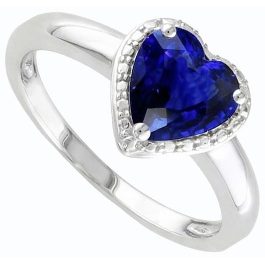 Gold Solitaire Ring Heart Srilanka Sapphire 2.50 Carats Ladies Jewellery