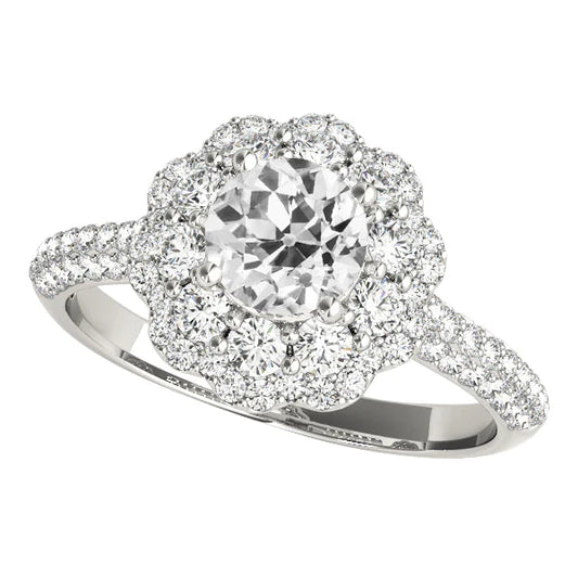 natural round diamond 5ct ring front view