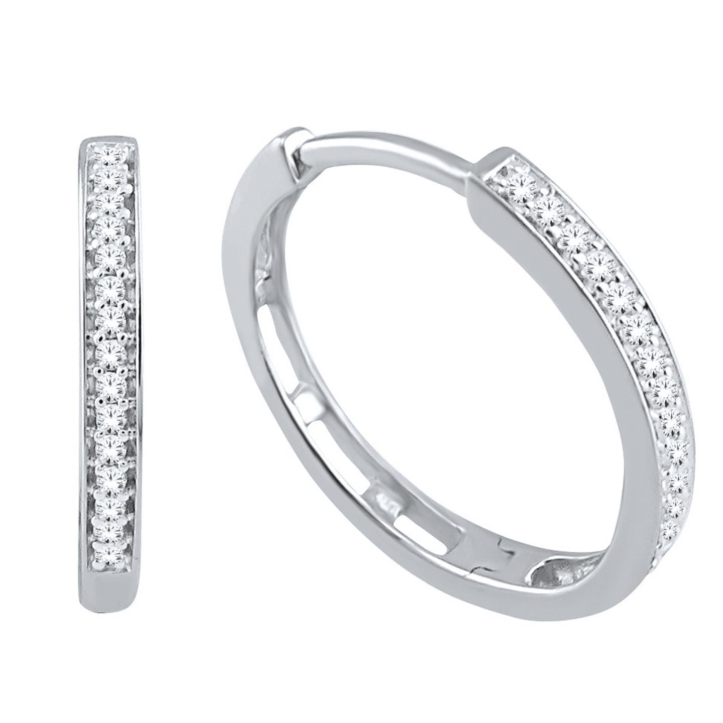 Gold White 14K 2.50 Carats F Vvs1 Genuine Diamonds Ladies Hoop Earrings New